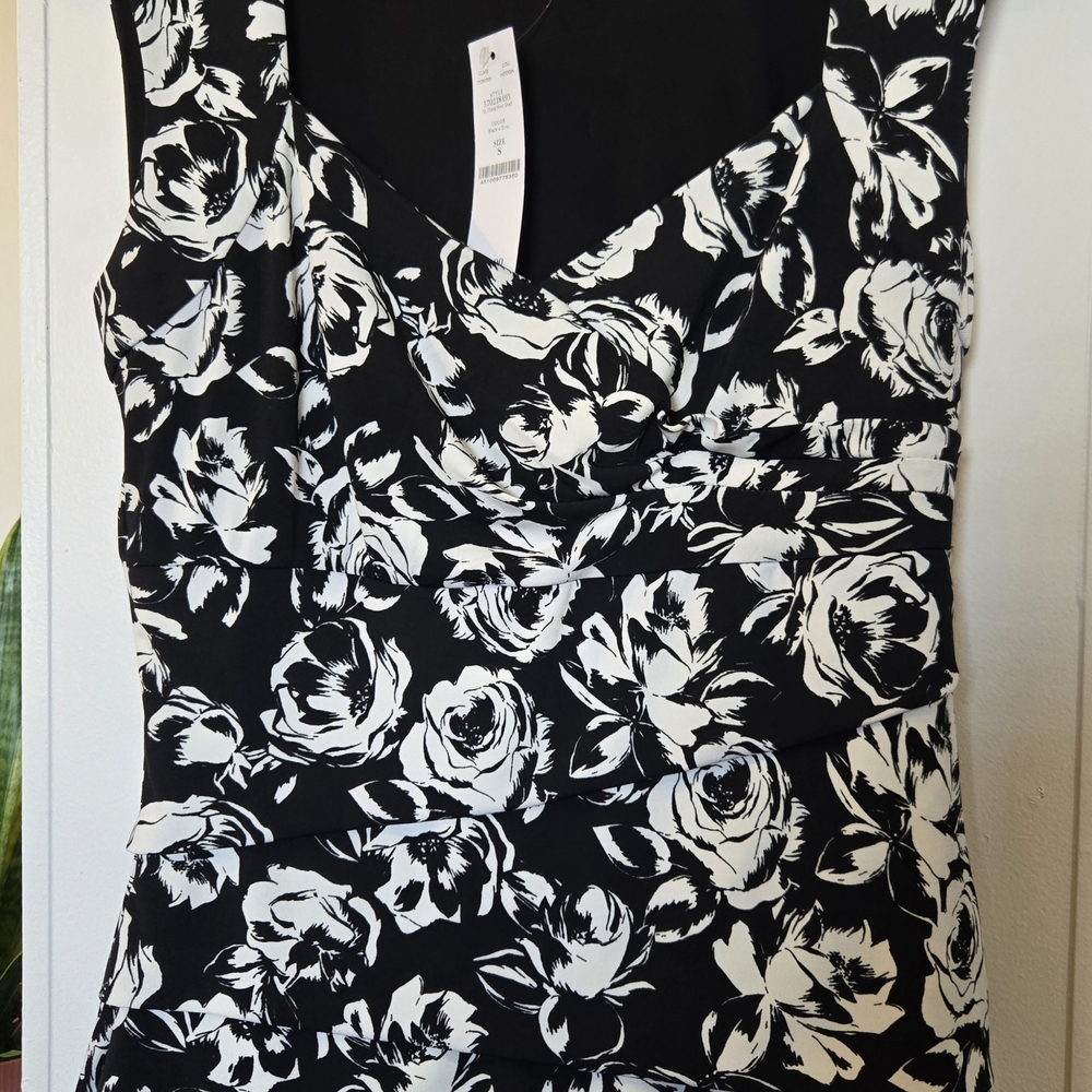 White House Black Market Black Top with Subtle White Logo